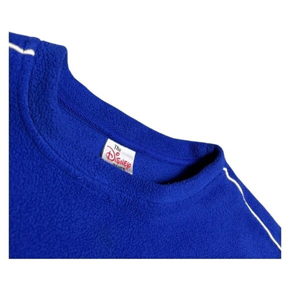 VINTAGE Y2K Disney GRUMPY Snow White Fleece Blue Retro Sweatshirt Mens XXL - Picture 4 of 5